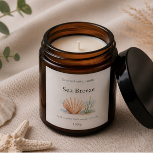 Świeca zapachowa sojowa – Morska bryza – 150 g
