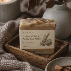Ekologiczne mydło zapachowe z woskiem – Sandałowiec i ciepły kaszmir, 100 g