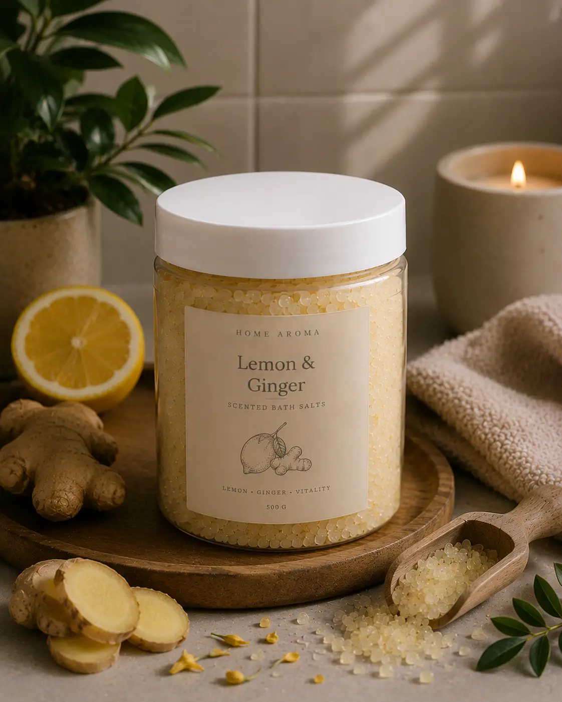 Sól do kąpieli – Cytryna z imbirem, 500 g